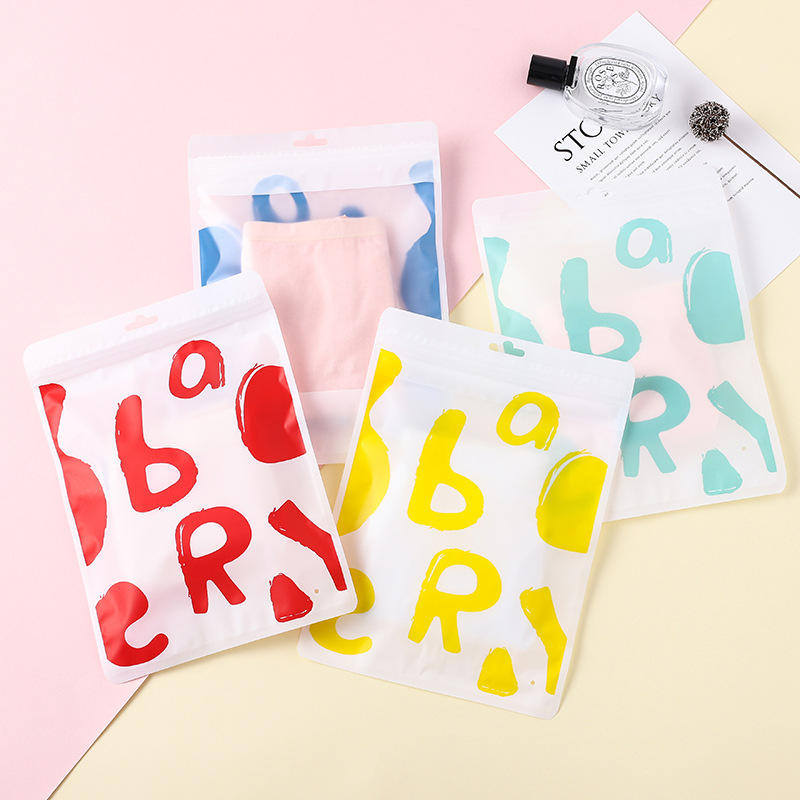 Universal Transparent Clothing Underwear Packaging Bag Cartoon Underwear Leggings Self-sealing Zipper Bag Gift Storage Bag