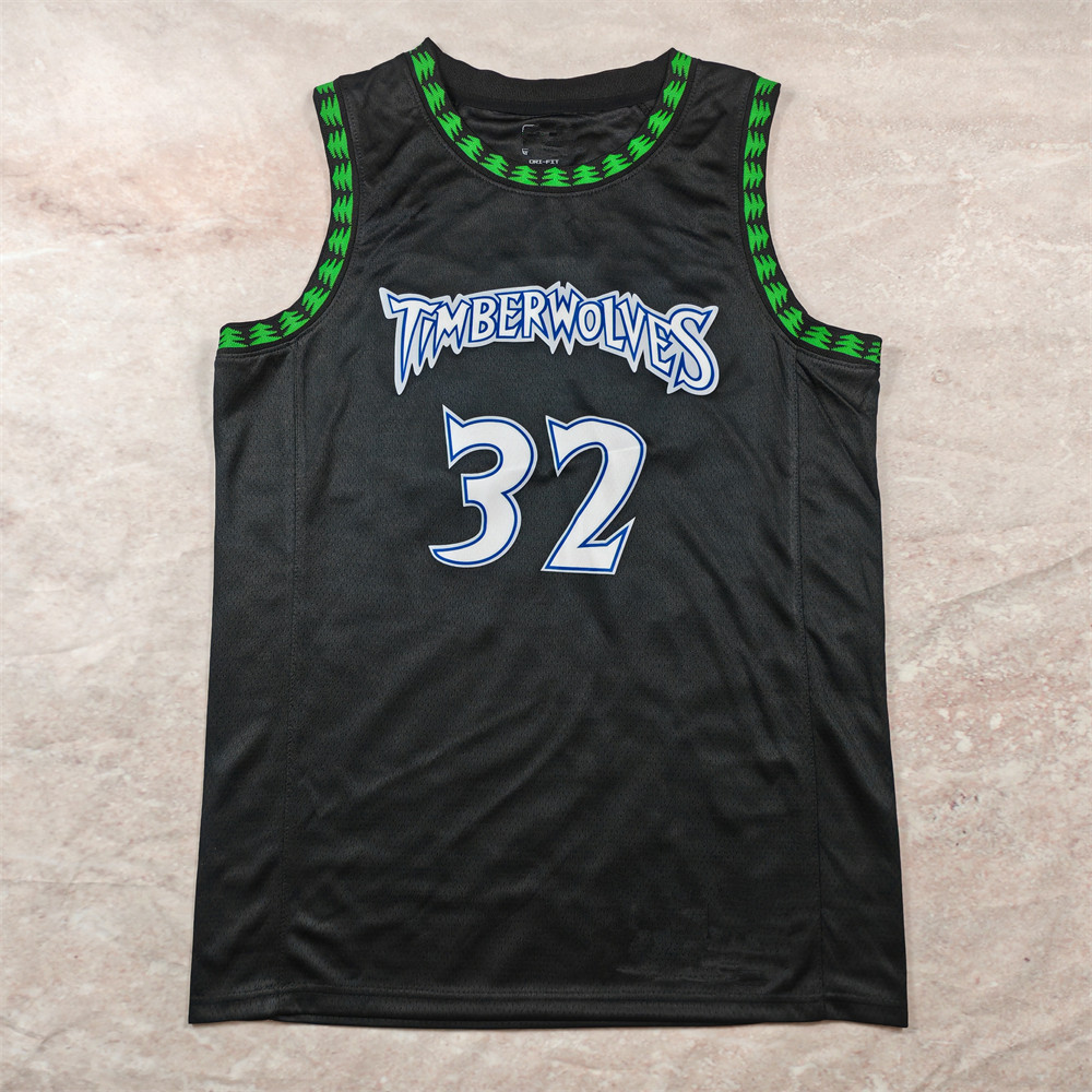 Hot Pressed Jersey Forest Wolf 32 Classic Black Towns Basketball Jersey Hotpress