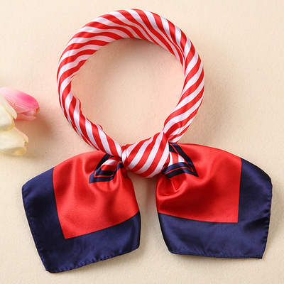 Picture of Small Square Scarf Korean Professional Silks and Satins Versatile Bank Stewardess Train Member Business Fashion Decorative Women's Scarf