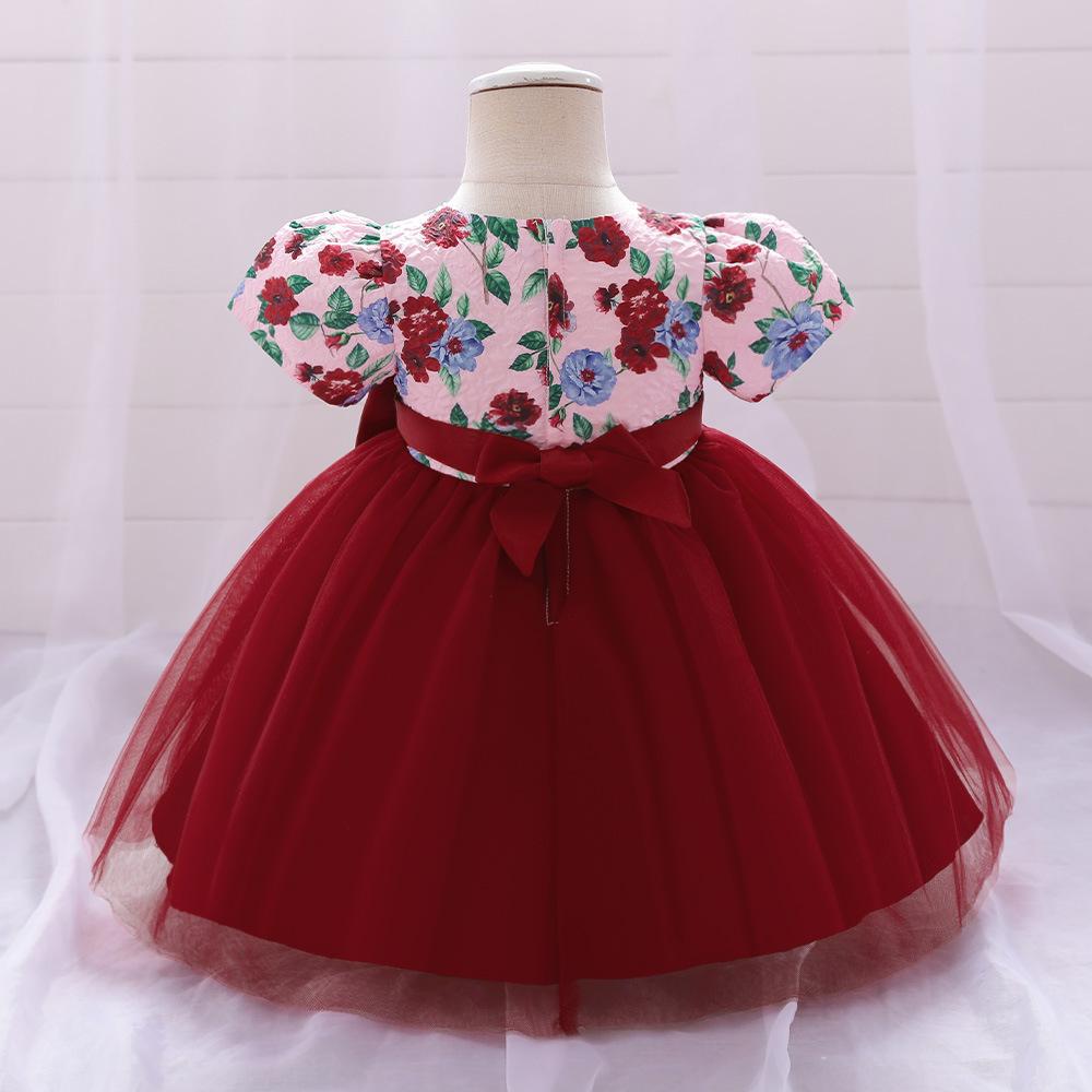 Picture of Amazon Cross-border Baby Dress Baby One-year-old Stitching Mesh Wedding Dress Girls Banquet Party Evening Dress