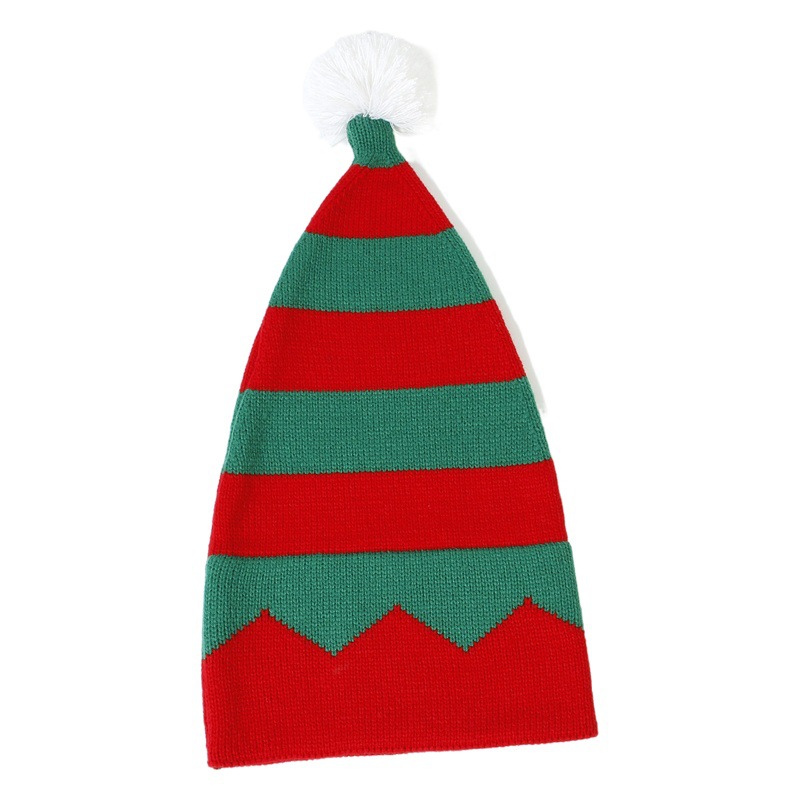 2024 New Christmas Hat Women's Cross-Border Amazon Christmas Decorations Children's Christmas Wool Knitted Hat Autumn and Winter