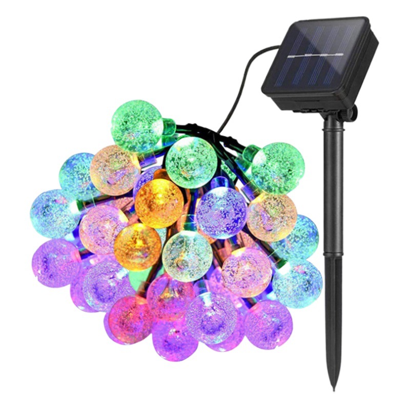 Solar light string Bubble Ball waterproof outdoor courtyard remote control String Light Christmas tree light string crystal ball colored string light