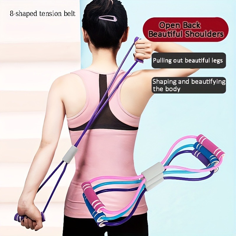 Factory-Supplied Tension Rope Figure-Eight Tensioner for Shoulder Opening, Fitness, Back Beauty, Tension Belt, Elastic Belt, Slimming Arm Fitness Equipment