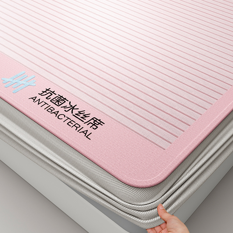 Picture of Class A Maternal and Infant Class Explosions Antibacterial Ice Silk Mat Summer Sleeping Naked Air-conditioned Mat Machine Washable Folding Bed Cover Soft Mat