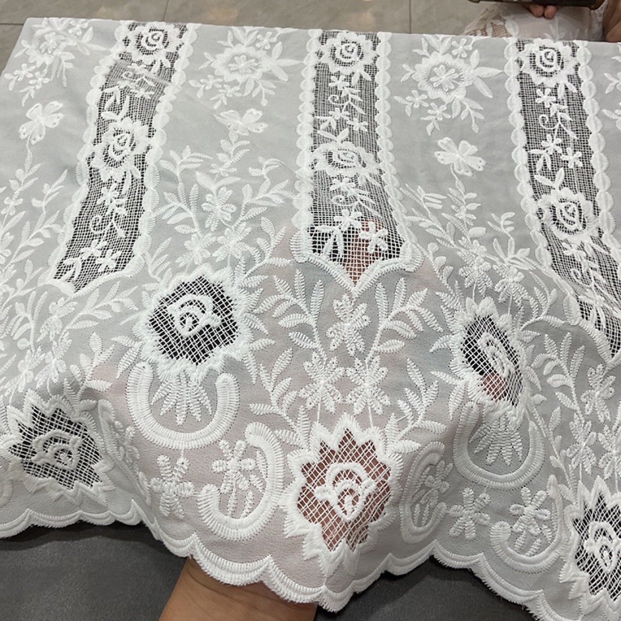 Clothing Accessories Milk Silk Embroidery Lace Floral Hollow-Out Computer Laser Craft Dress Accessories Fresh Style