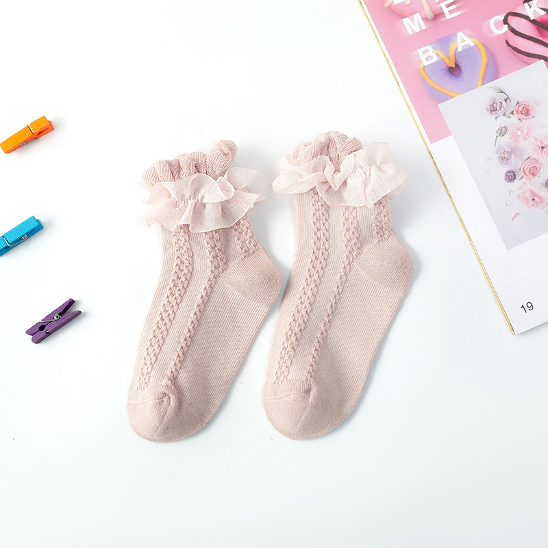 Picture of Spring Summer Autumn Girls Lace Socks Korean Fashion Dance Socks Children's Socks Lace Princess Socks Baby Girls Socks