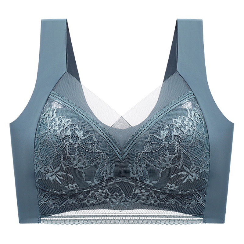 Push up beauty back lace wrapped chest vest women's wireless fixed Cup breast support seamless vest bra