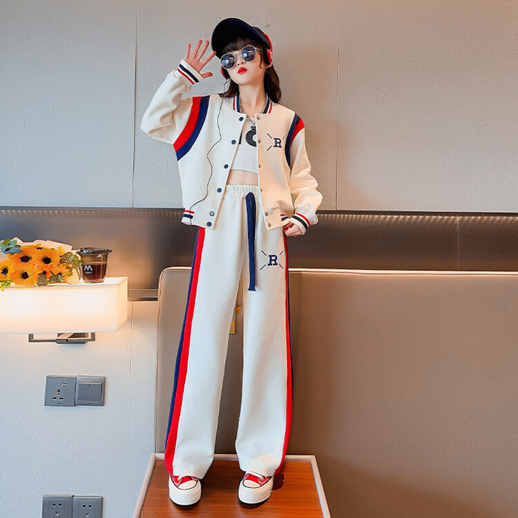 Picture of Girls' suit Autumn 2025 New Western Style Children's Korean Leisure Spring and Autumn Cardigan Sports Two-piece Set