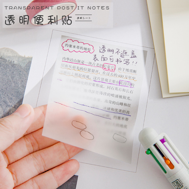 Picture of Transparent Post-it Notes Student Notes Notes Sticker Tearable Simple Notes ins Notes Nth Post-it Notes