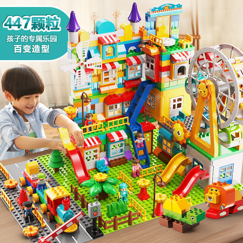 Children's Ferris Wheel Scene Paradise Assembled Toys Kindergarten Baby Gift Windmill Town Big Particle Building Blocks