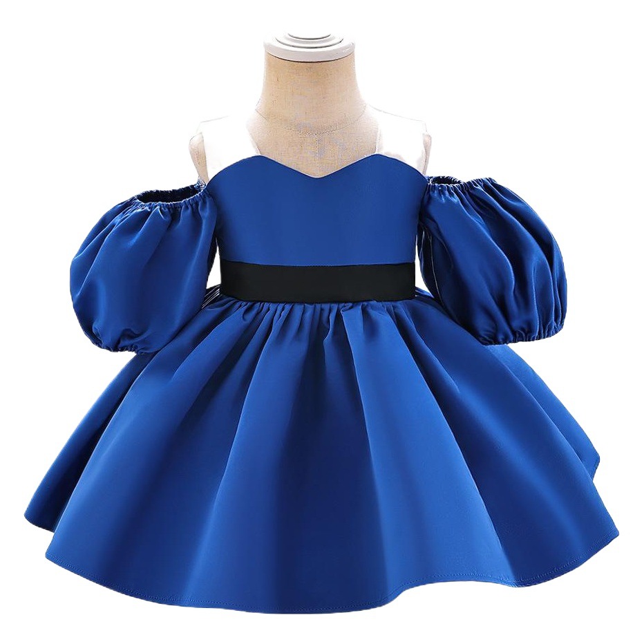 Amazon Christmas Party Baby Princess Dress Bubble Sleeve Baby's Birthday One-Year Banquet Wash Dress in stock