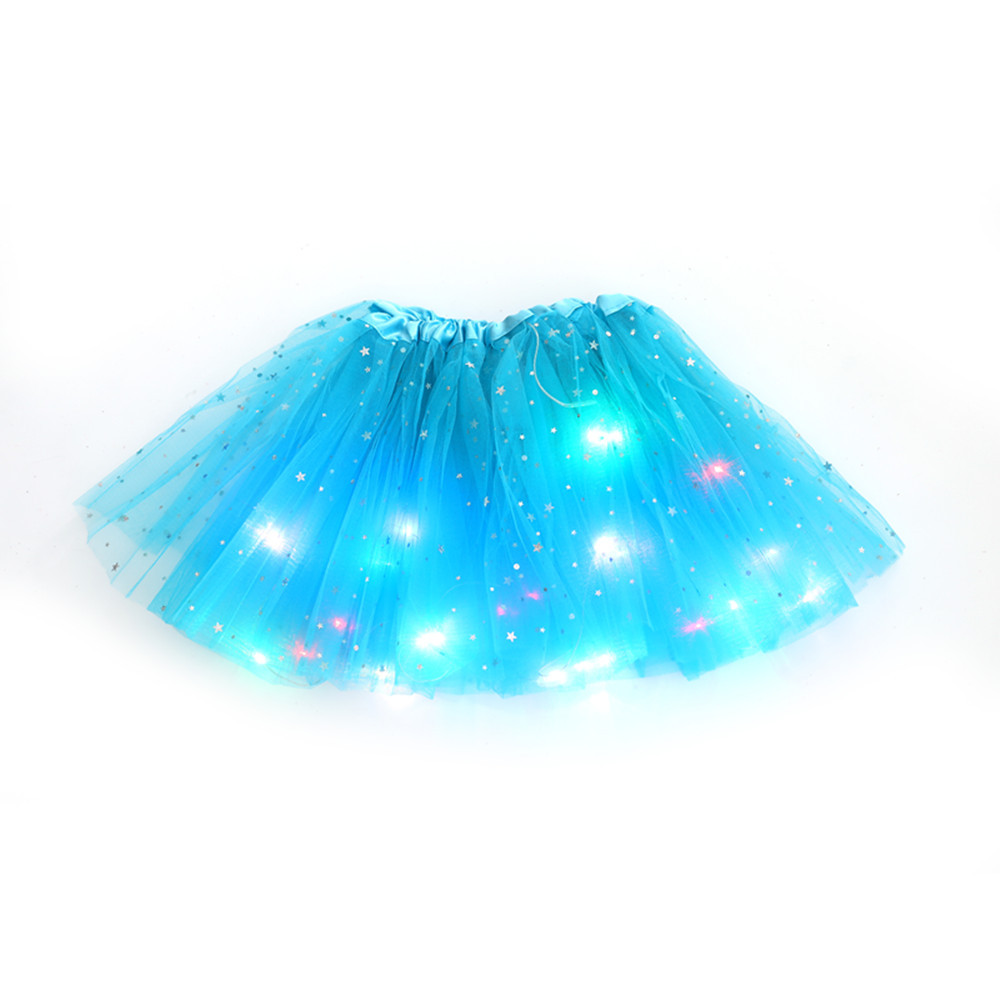 Picture of ins foreign trade European and American children's sequins led with light luminous tutu skirt luminous half-length mesh skirt light tutu skirt