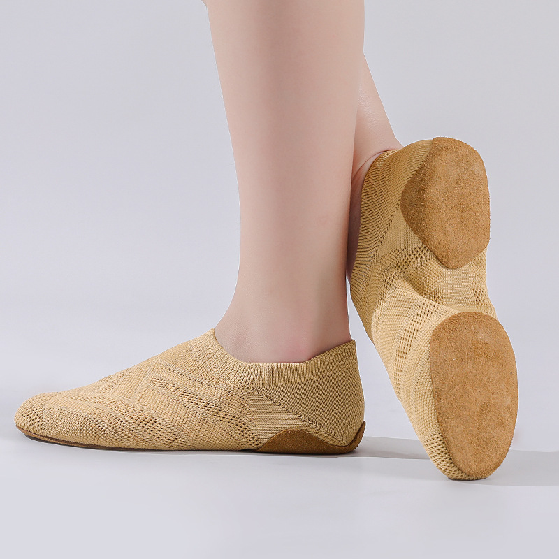 Women's yoga dance shoes Children's cheerleading dance shoes adult practice shoes soft bottom dancing shoes flying woven square dance shoes