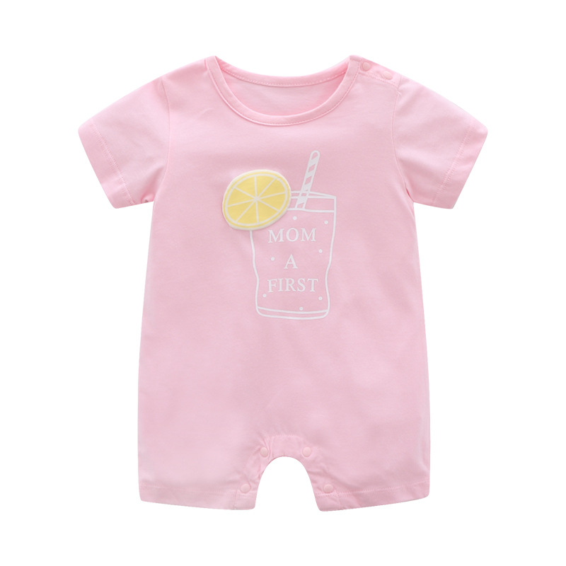 Picture of in stock Short-sleeved Flat Corner Shoulder Buckle Hackle Clothes Raglan Sleeve Summer Thin Climbing Clothes Baby's Unibody Clothes Hackle Breathable Clothes