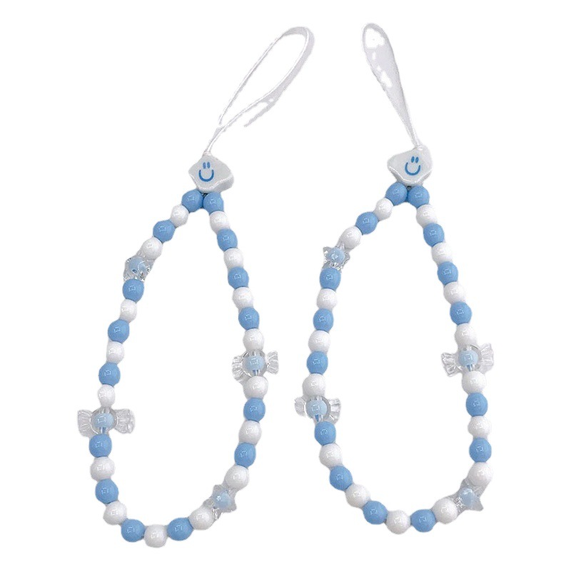 Trendy New Acrylic Beaded Mobile Phone Chain Ceramic Cloud Mobile Phone Lanyard Drop-resistant Mobile Phone Hanging Chain Hanging Ornaments for Women