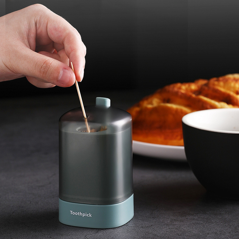 Picture of Press type automatic toothpick container creative automatic pop-up restaurant portable toothpick container dustproof storage toothpick box