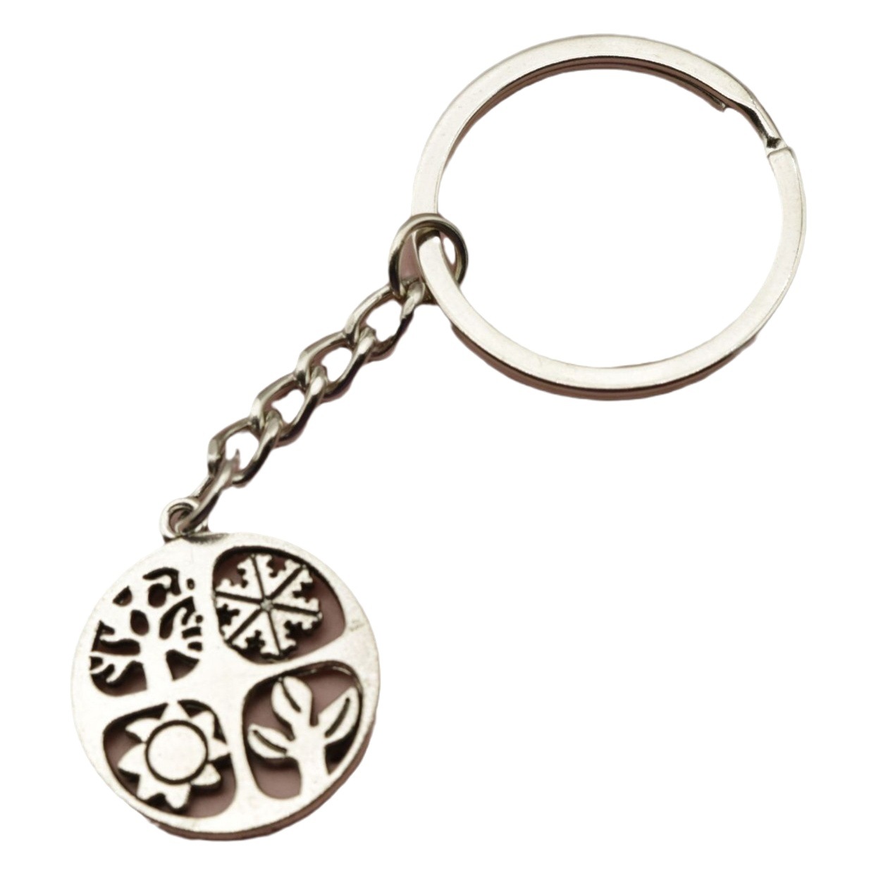 Amazon Xiyin Temu AliExpress Explosions Jewelry Double-sided Four Seasons Spring, Summer, Autumn and Winter Round Dragonfly Keychain Hanging