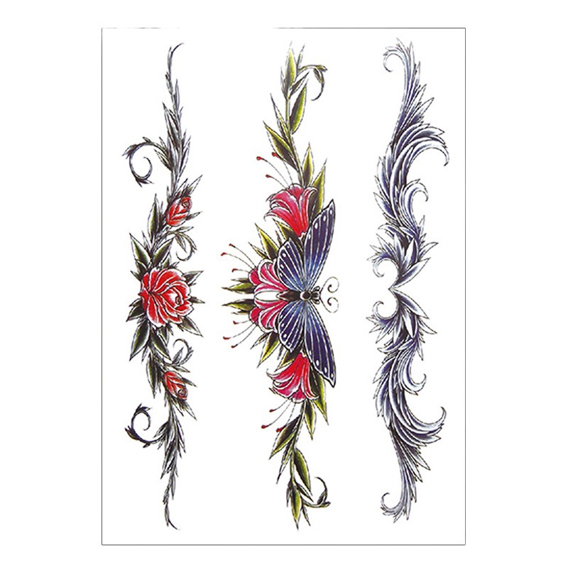 Spot wholesale Women's tattoo stickers waterproof scar cover sexy tattoo stickers color temporary flower belly stickers waist stickers