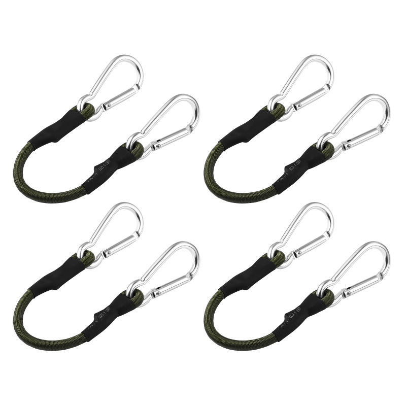 Picture of Outdoor Carabiner 8mm Elastic Rope Elastic Band Tent Strap Camping Clothesline Luggage Strap