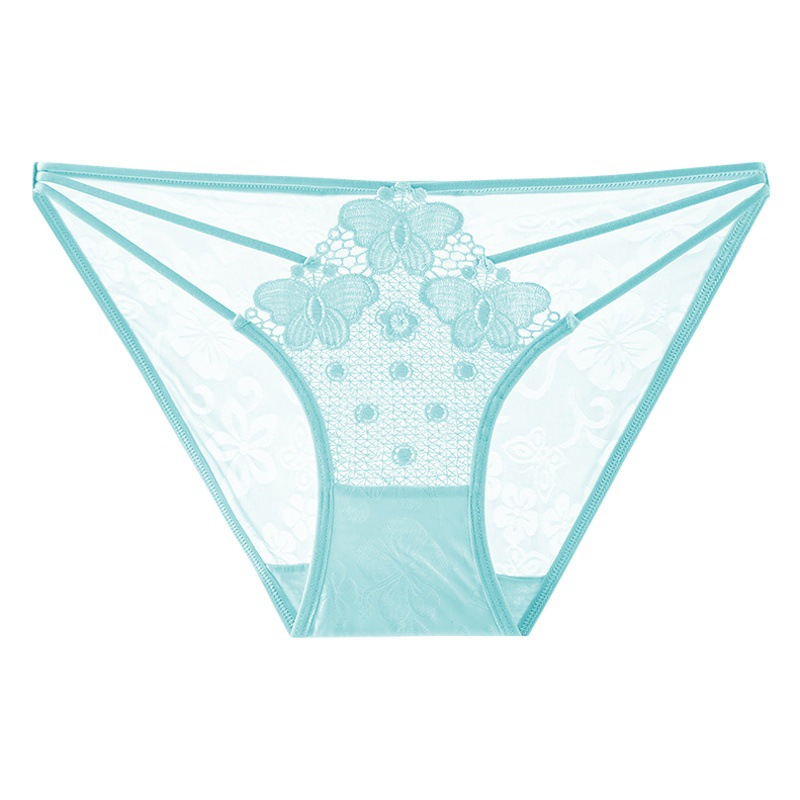 Underwear Women's lace thin hollow-out ultra-thin seamless low waist cute girl embroidered butterfly mesh charming hip lifting
