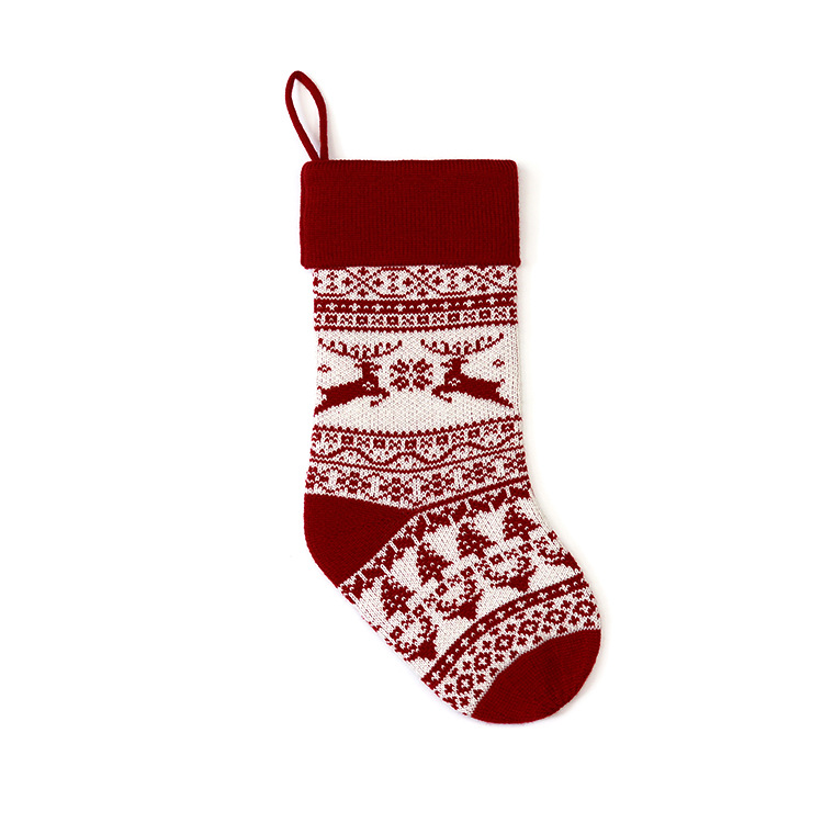 Picture of Amazon Cross-border New European and American Jacquard Wool Gift Bag Christmas Decoration Christmas Gift Bag Knitted Christmas Stocking