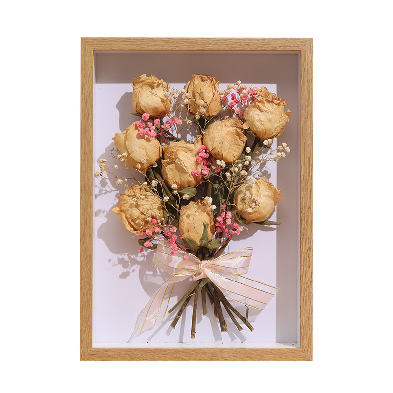 Picture of Custom-made three-dimensional hollow specimen frame 8 inch 10 inch diy handmade butterfly insect clay dried flower photo frame A4 picture frame