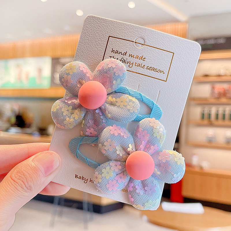 Picture of New Flower hairpin fresh baby hairpin headdress flower children's hair accessories do not hurt hair BB clip girl bangs clip headdress