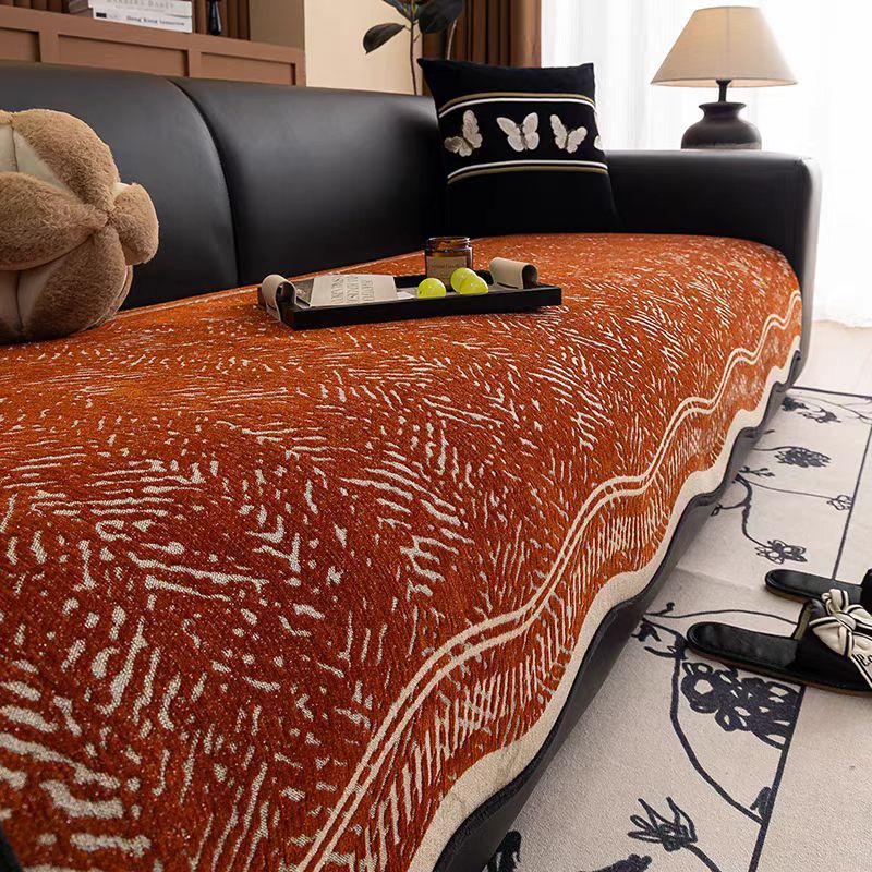 Chenille Straight-row Special-shaped Sofa Cushion for Four Seasons Universal Fixed Non-slip Anti-cat Scratch Cushion Lazy Sofa Cover Cloth