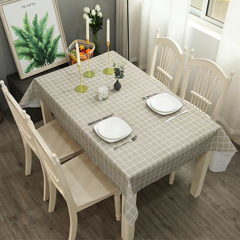 Picture of Home Nordic Tablecloth Modern Simple Style Tablecloth Fruit Anti-scalding Waterproof Oil-proof Disposable PVC Plaid Tablecloth