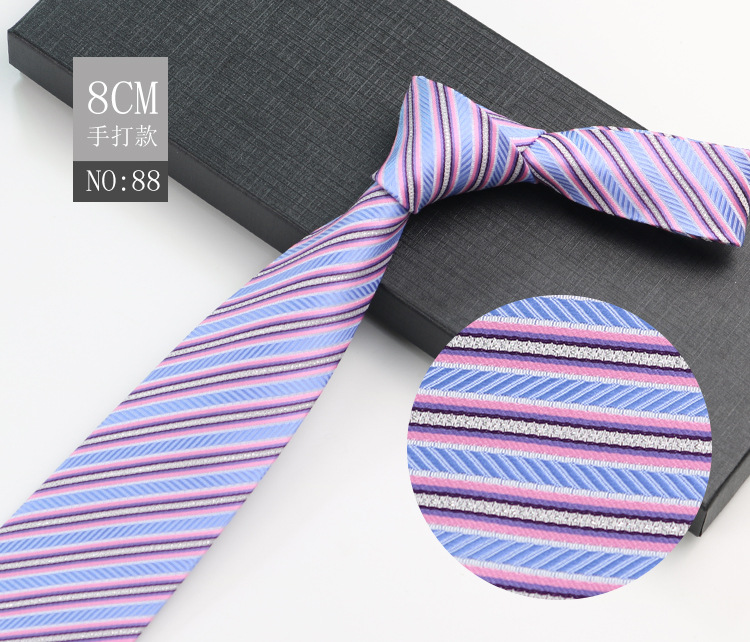 Picture of Men's Tie Business Shirt Stripesd Security Professional Formal Wear Wholesale Plus Logo Manufacturer 8cm Hand-Made
