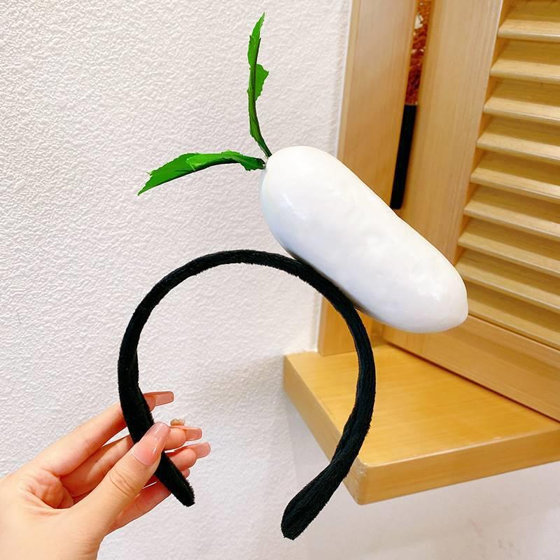 Picture of Haiyue Jewelry Three-dimensional Vegetable Hairband Creative Original Personality Funny Radish Pepper Eggplant Green Vegetable Headband Women's Hair