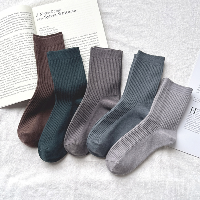 Picture of Double-Needle Socks Pure Cotton Men's Socks Mid-Calf Socks Men's Spring and Autumn Deodorant Sweat-Absorbent Warm Men's Cotton Socks Zhuji Pure Cotton Wholesale