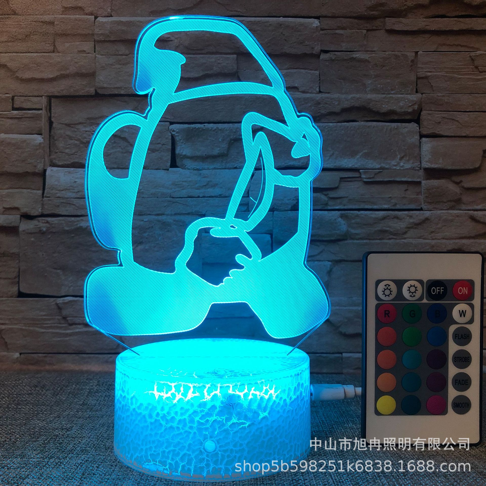 Picture of 3D night light among us crack colorful remote control 16 color gift lamp bedside lamp table lamp