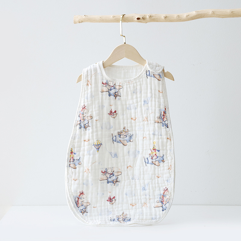 Picture of Spring and Summer Gauze Sleeping Bag Soft and Comfortable Absorbent Breathable Two-piece Neonatal Kick-proof Four or Six-layer Baby Sleeping Bag