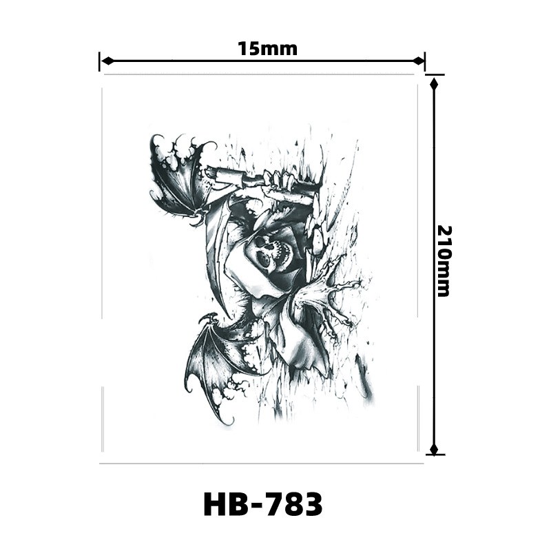 Picture of Factory wholesale tiger blood wolf head tattoo stickers to map custom small fresh English letters cartoon pattern stickers