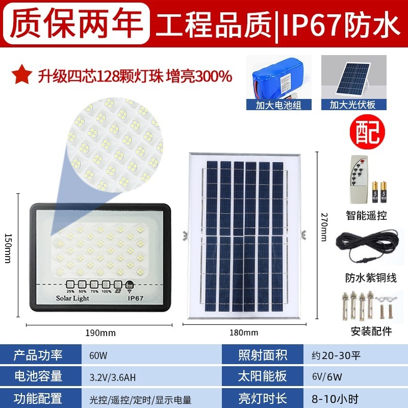 Picture of New solar lights outdoor garden lights home engineering solar flood lights waterproof solar outdoor lights