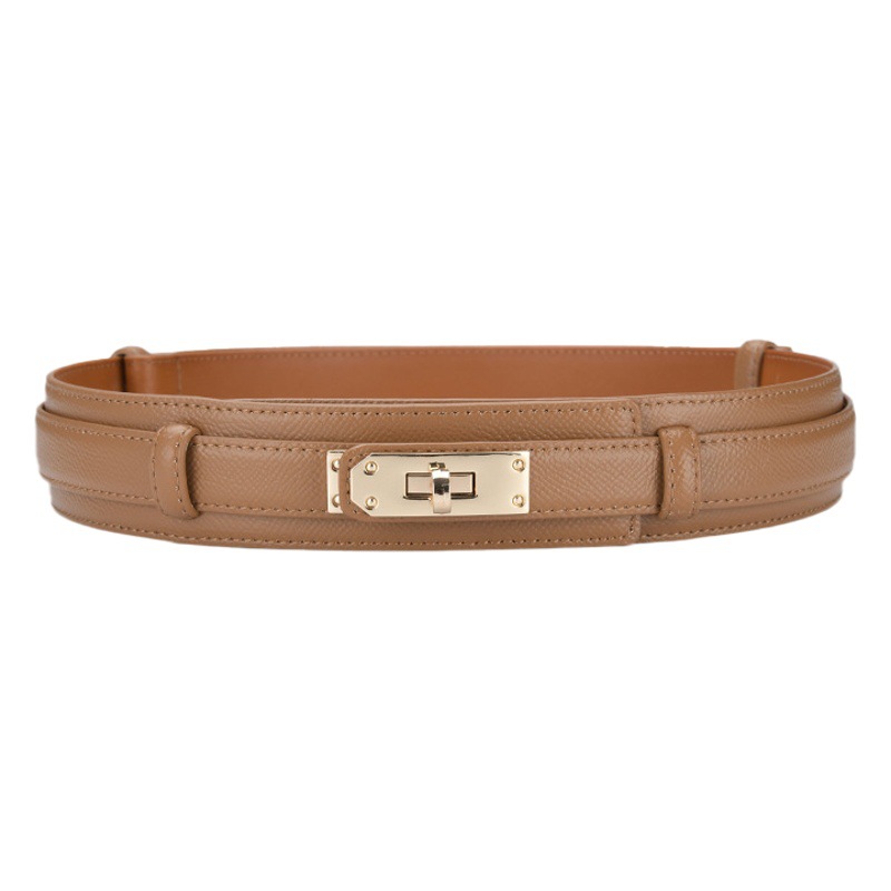 New Women's Belt Lock Buckle Decorative Fashionable Waist Matching dress Waisted Leather Belt Wide Waist Seal Belt