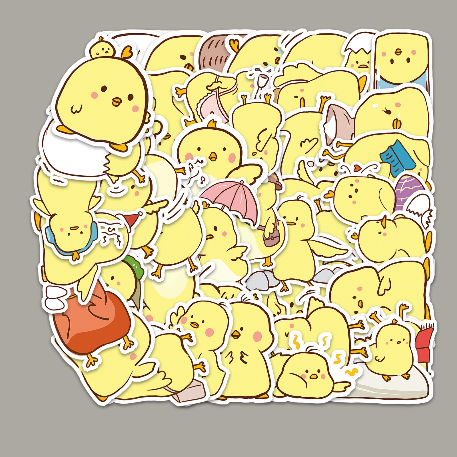 50 original stickers chicken cartoon animal graffiti non-infringing cute DIY milk tea cup stickers waterproof