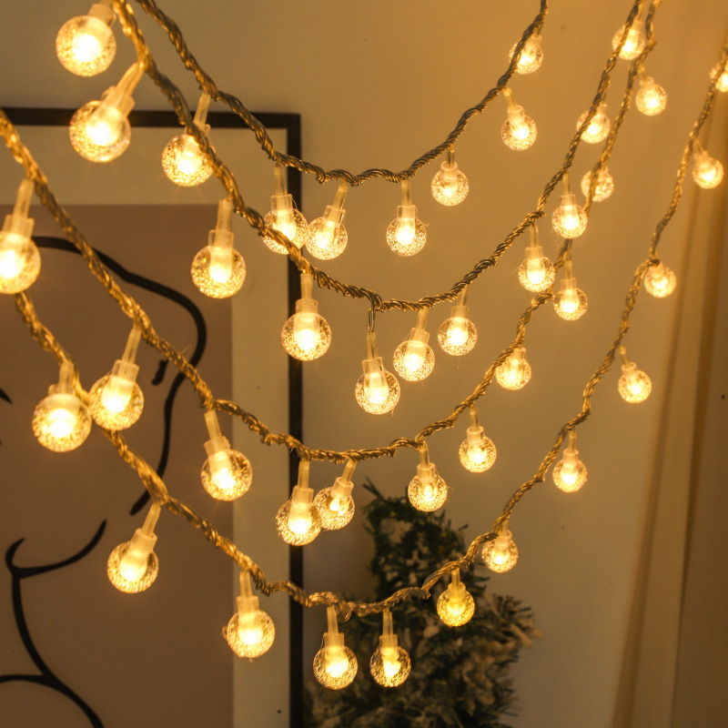LED crystal bubble ball light string Christmas holiday wedding layout transparent small light bulb tent decorative lights wholesale