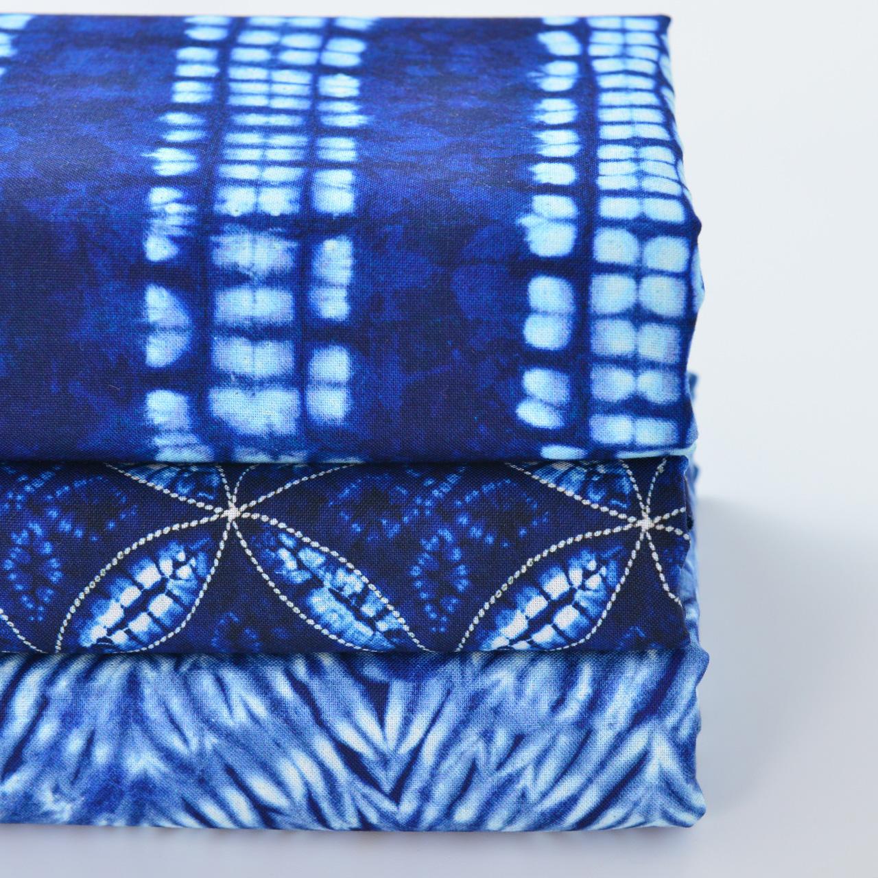 Pure Cotton Fabric Indigo Ethnic Imitation Tie Dye Blue Dye Printed Fabric Handmade DIY Cotton Garment Home Decoration