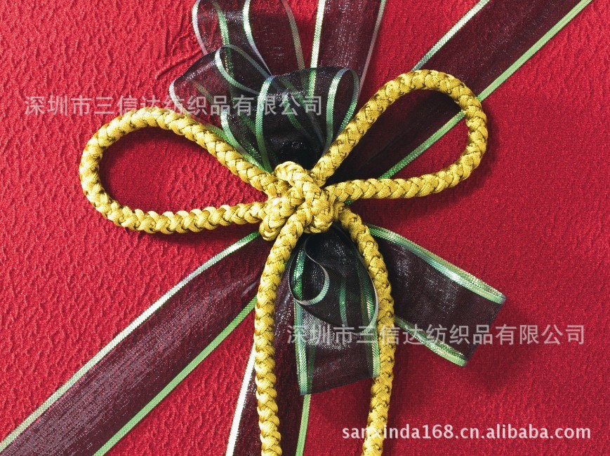 Picture of Manufacturer's Hand-Knotted Snow Gauze with Bow Gauze with Gold and Silver Edge Gauze with Satin Edge Gauze with Wide Edge Chiffon Belt