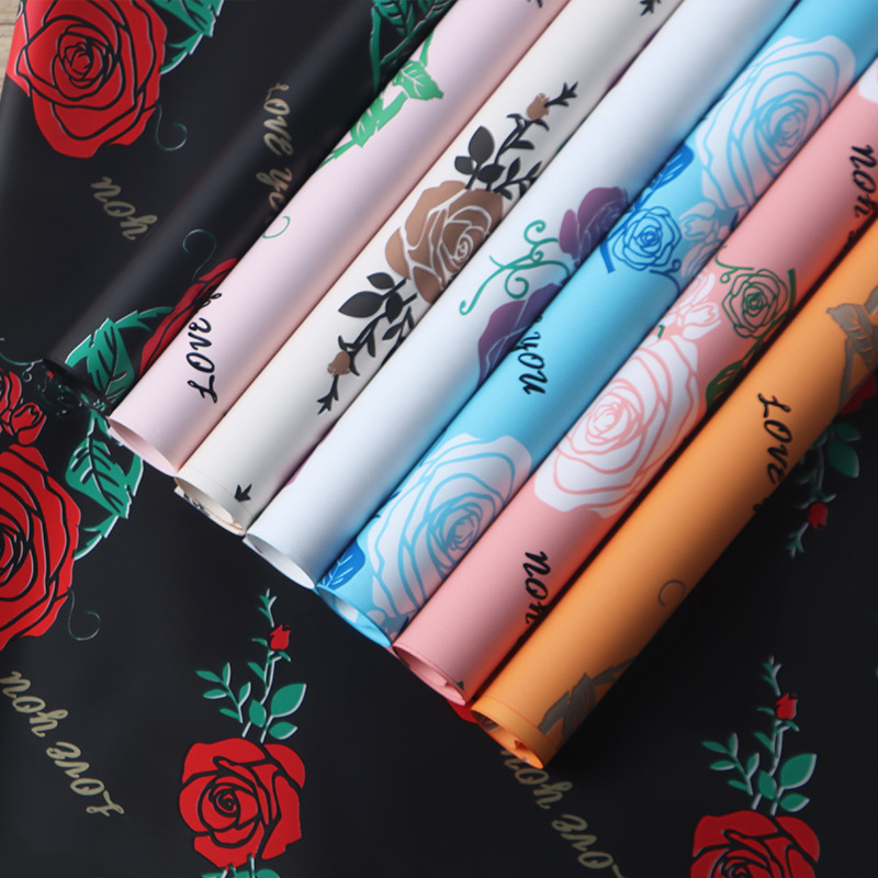 Factory Wholesale Fantasy Rose Thickened Waterproof Ouya Paper Flower Shop Flower Bouquet Wrapping Paper Gift Box Packaging