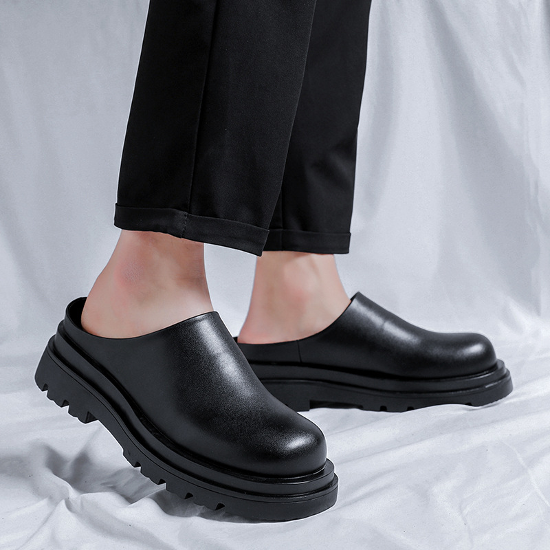 2023 Chef Men's Shoes for Spring Work Pure Black Non-slip Slip-on Labor Protection Tide Shoes 15963-R