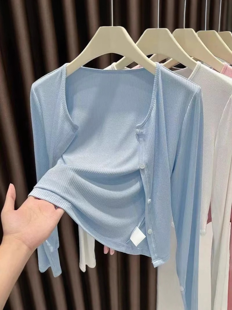 Picture of Thin Cardigan Women's Summer New Arrival Slip Skirt Sunscreen Ice Silk Shawl Blouse Modal Knitted Small Coat