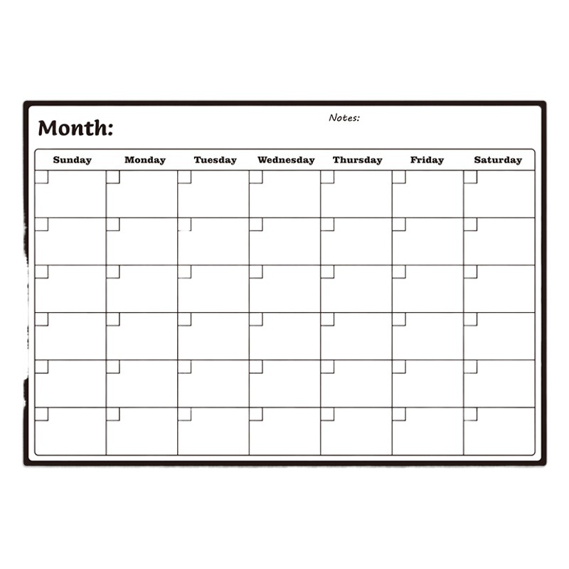 in stock Magnetic A March Plan Customized Refrigerator Sticker Erasable Schedule Message Board Soft Whiteboard PET Writing Board