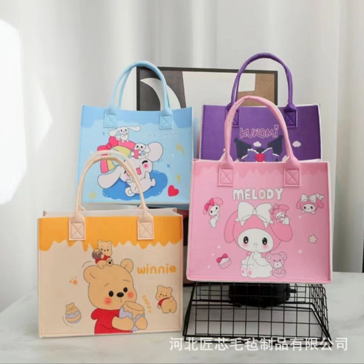 Felt bag souvenir cartoon tote bag baby first year return gift bag cartoon felt bag high-end sense manufacturer wholesale