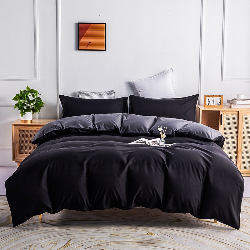 Picture of Amazon plain quilt cover pillowcase three-piece set manufacturers foreign trade in stock cross-border bedding a generation of hair