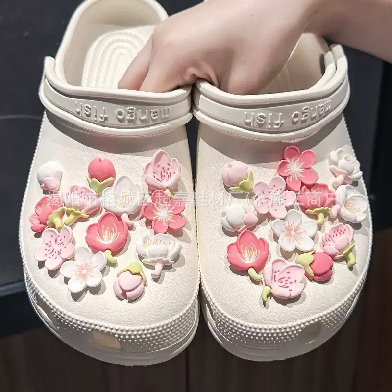 Sakura Petals Croc Shoes Flower DIY Croc Shoes Accessories Removable New Hot Selling Sweet Easiest for Match Shoe Buckle