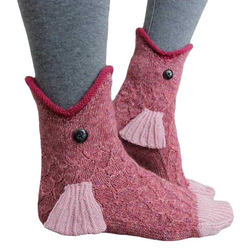 In stock cross-border Knit Crocodile Socks Christmas knitted Crocodile Socks knitted creative mid-calf animal Socks