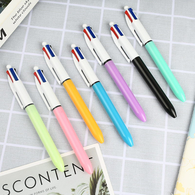 Creative four-color press ballpoint pen printing logo multi-color ballpoint pen student gift exhibition advertising pen wholesale